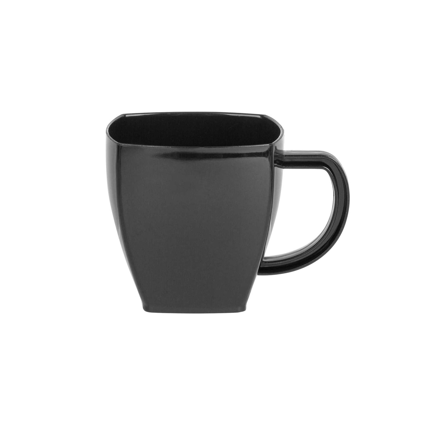 Restpresso 5 oz Square Black Plastic Cafe Cup - 2 1/2" x 2 1/2" x 2 1/2" - 100 count box