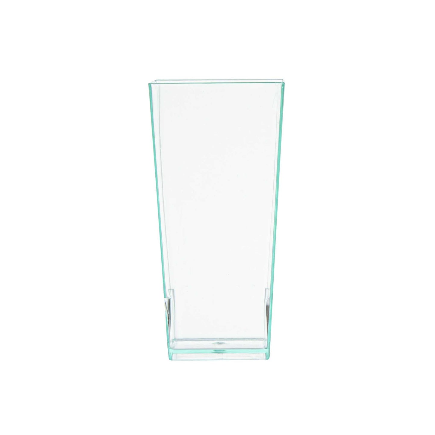 Mini Serve 4 oz Square Seagreen Plastic Tall Geometric Cup - 1 1/2" x 1 1/2" x 3 1/4" - 100 count box
