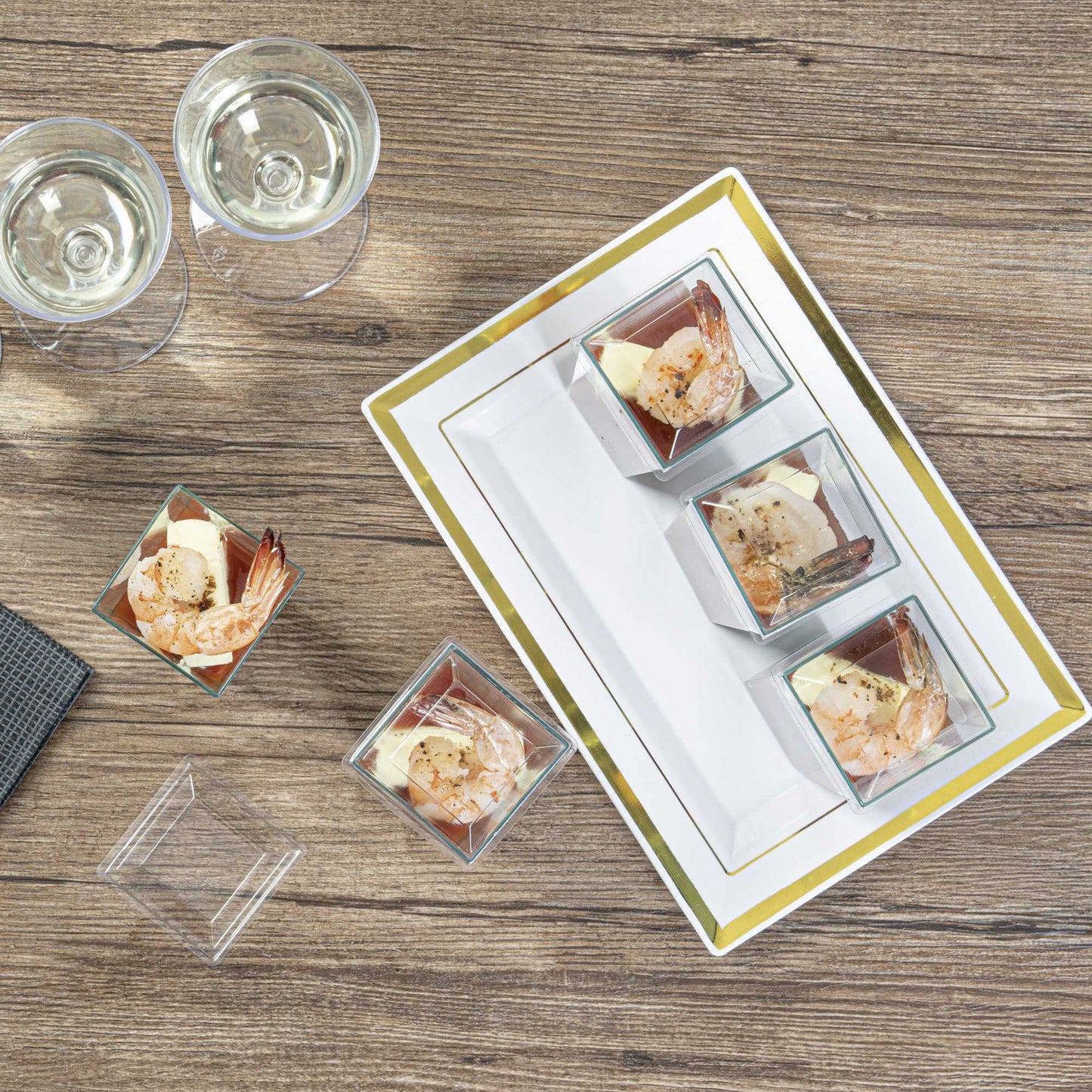 Mini Serve Square Clear Plastic Lid - Fits Tall Geometric Cup - 100 count box