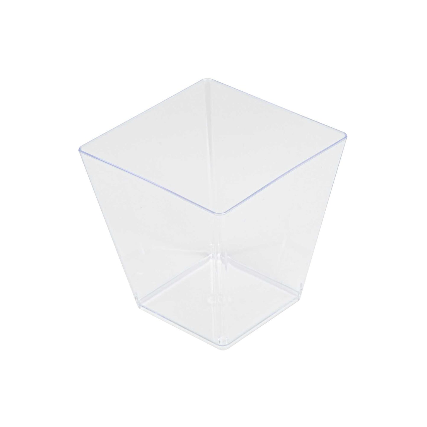 Mini Serve 8 oz Square Clear Plastic Large Kova Cup - 2 3/4" x 2 3/4" x 2 3/4" - 100 count box