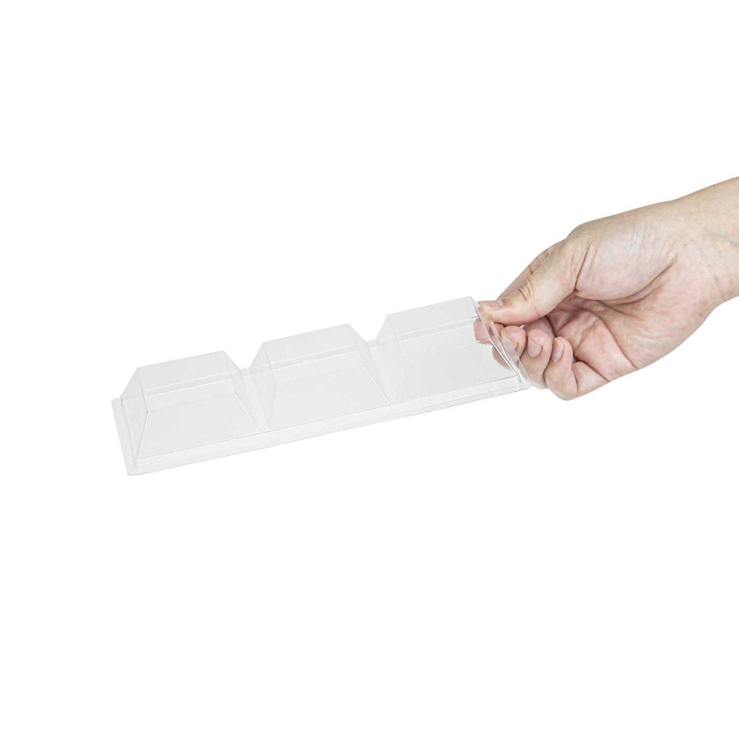 Mini Serve Rectangle Clear Plastic Lid - Fits Terzetto Plate - 100 count box