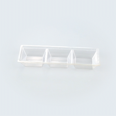 Mini Serve Rectangle Clear Plastic Lid - Fits Terzetto Plate - 100 count box