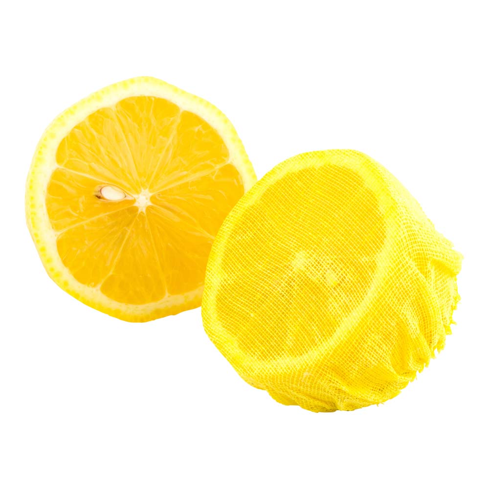 Chef 101 Yellow Cotton Lemon Wrap - Elastic Band - 7" x 7" - 100 count box