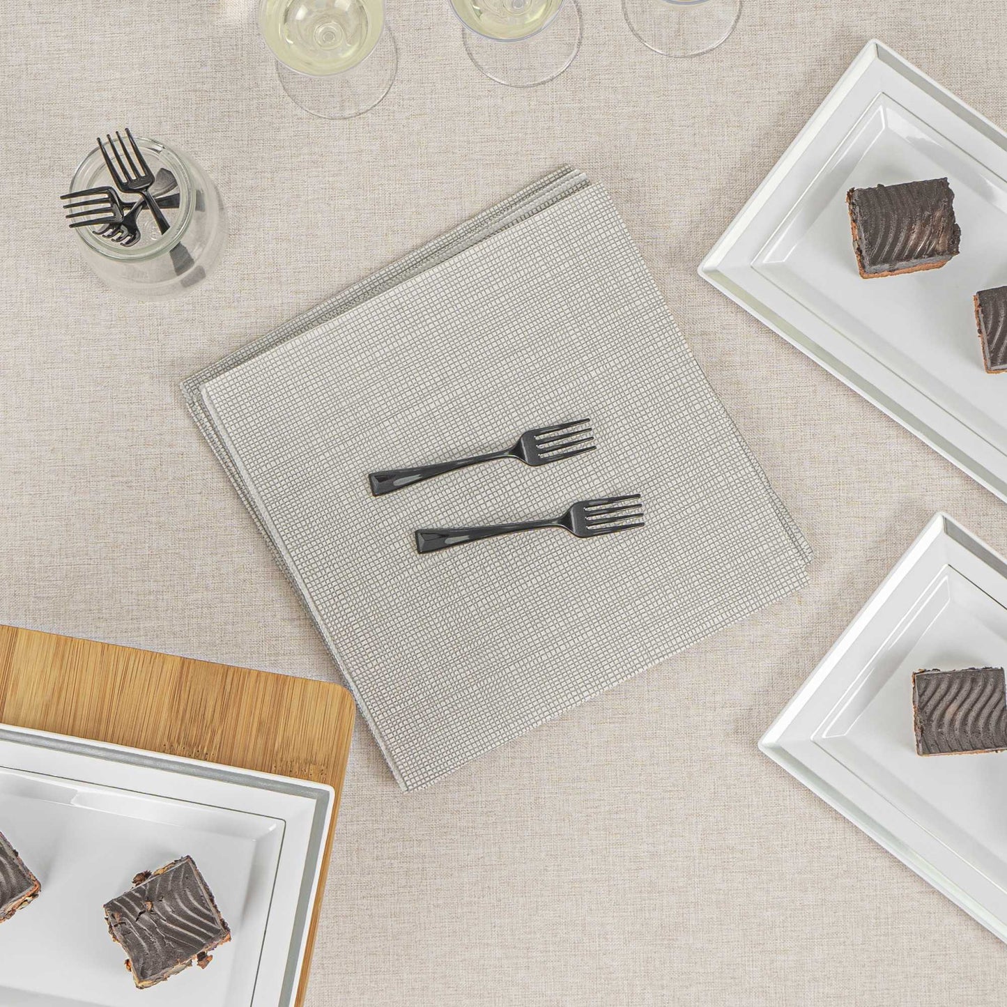 Mini Serve Black Plastic Mini Fork - 4" - 500 count box