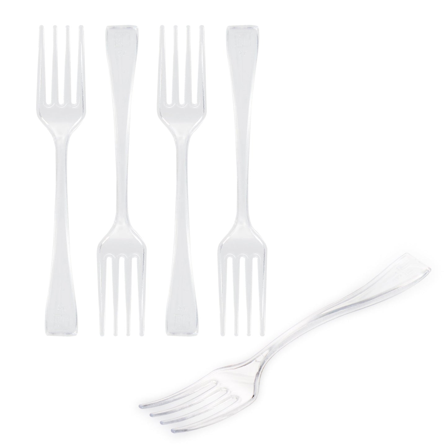 Mini Serve Clear Plastic Mini Fork - 4" - 500 count box