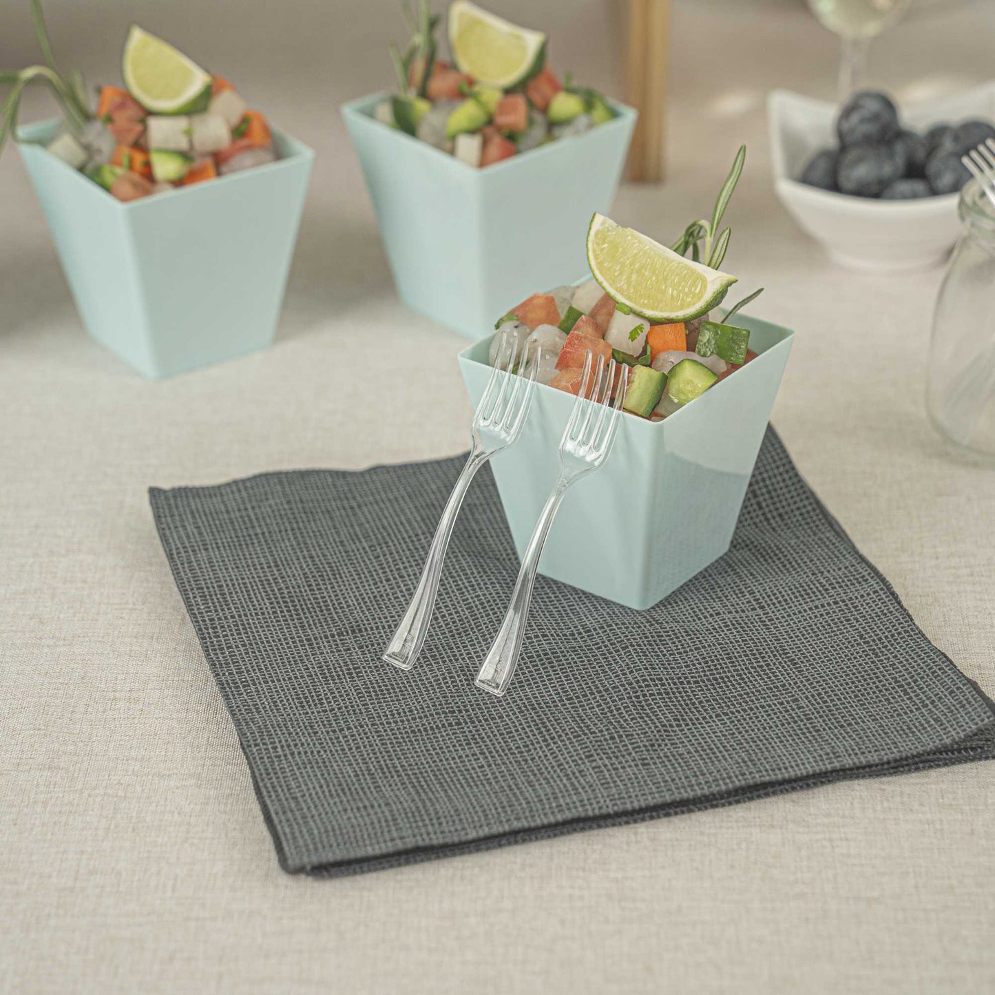Mini Serve Clear Plastic Mini Fork - 4" - 500 count box