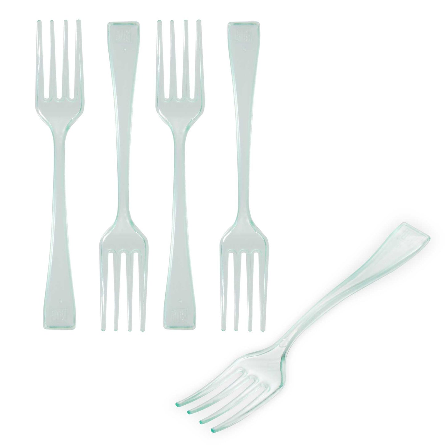 Mini Serve Seagreen Plastic Mini Fork - 4" - 500 count box