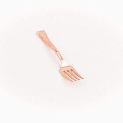 Mini Serve Rose Gold Plastic Mini Fork - 4" - 500 count box
