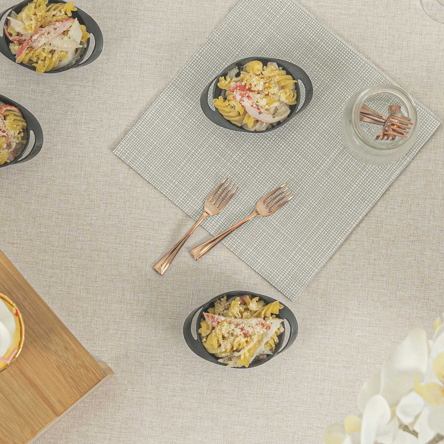 Mini Serve Rose Gold Plastic Mini Fork - 4" - 500 count box
