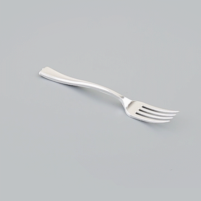 Mini Serve Silver Plastic Mini Fork - 4" - 500 count box