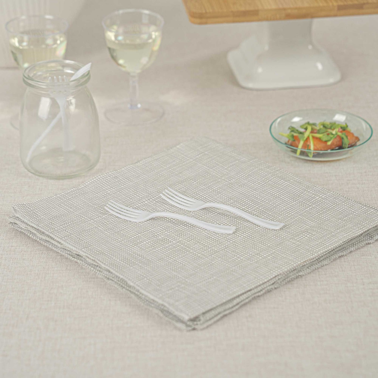 Mini Serve White Plastic Mini Fork - 4" - 500 count box