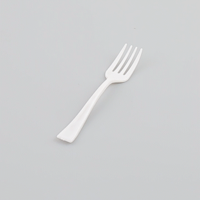 Mini Serve White Plastic Mini Fork - 4" - 500 count box