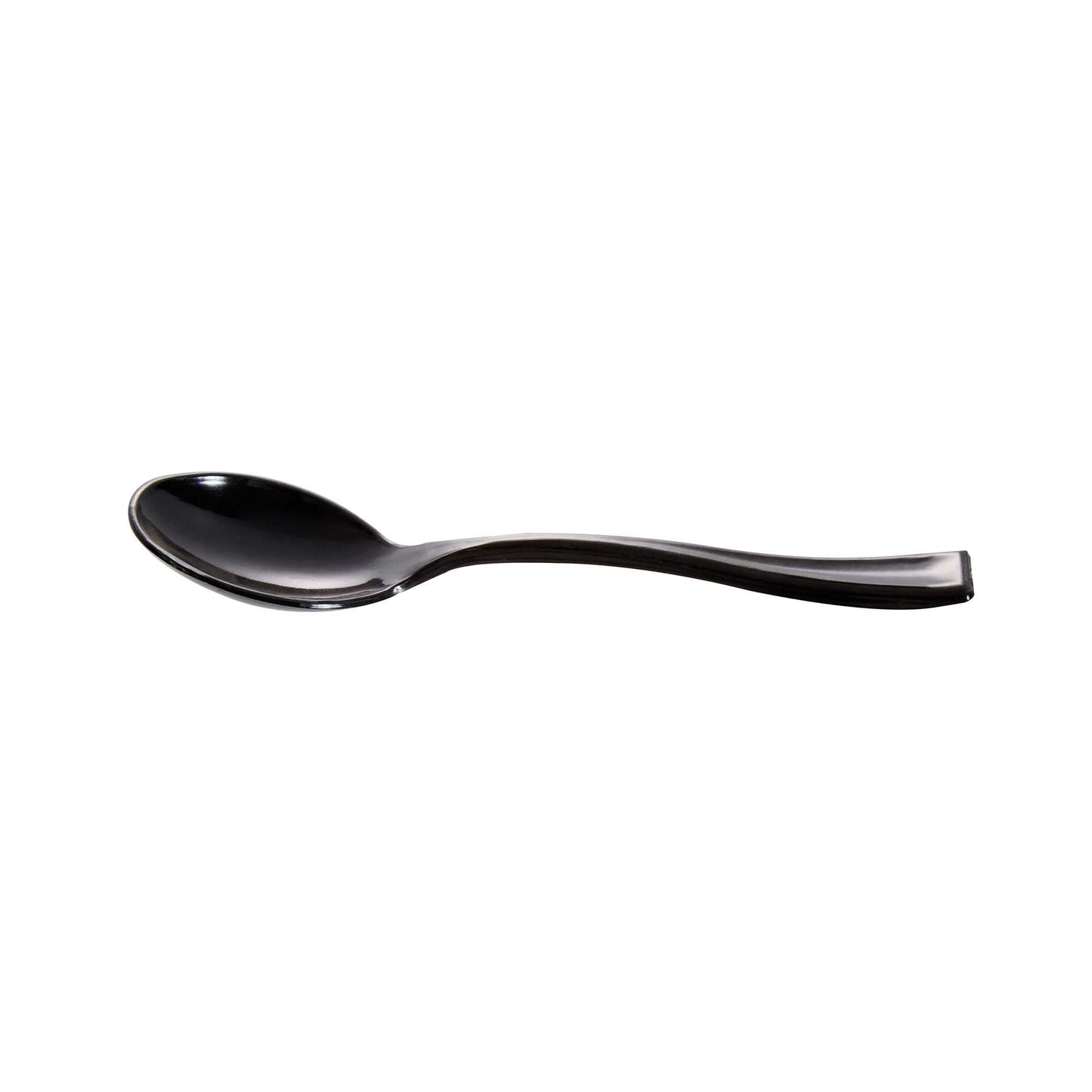 Mini Serve Black Plastic Mini Spoon - 4" - 500 count box