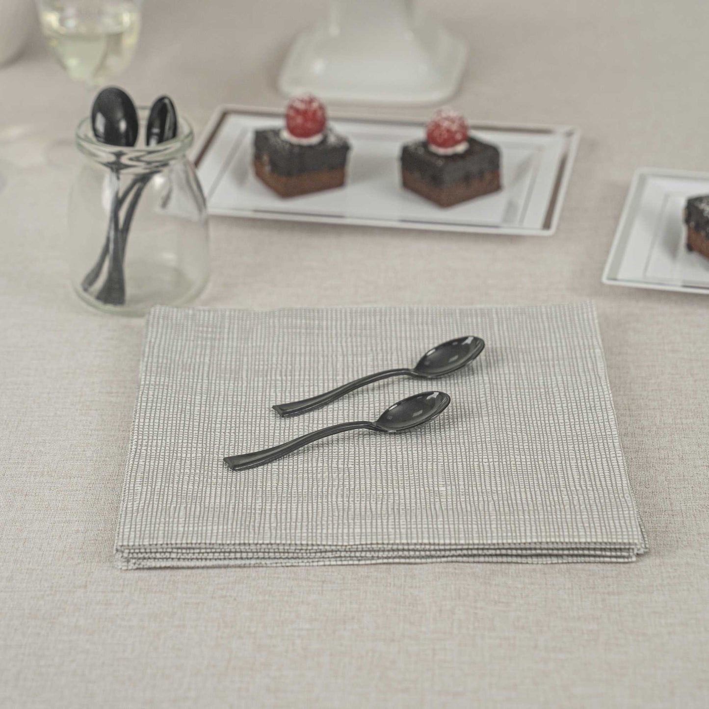 Mini Serve Black Plastic Mini Spoon - 4" - 500 count box