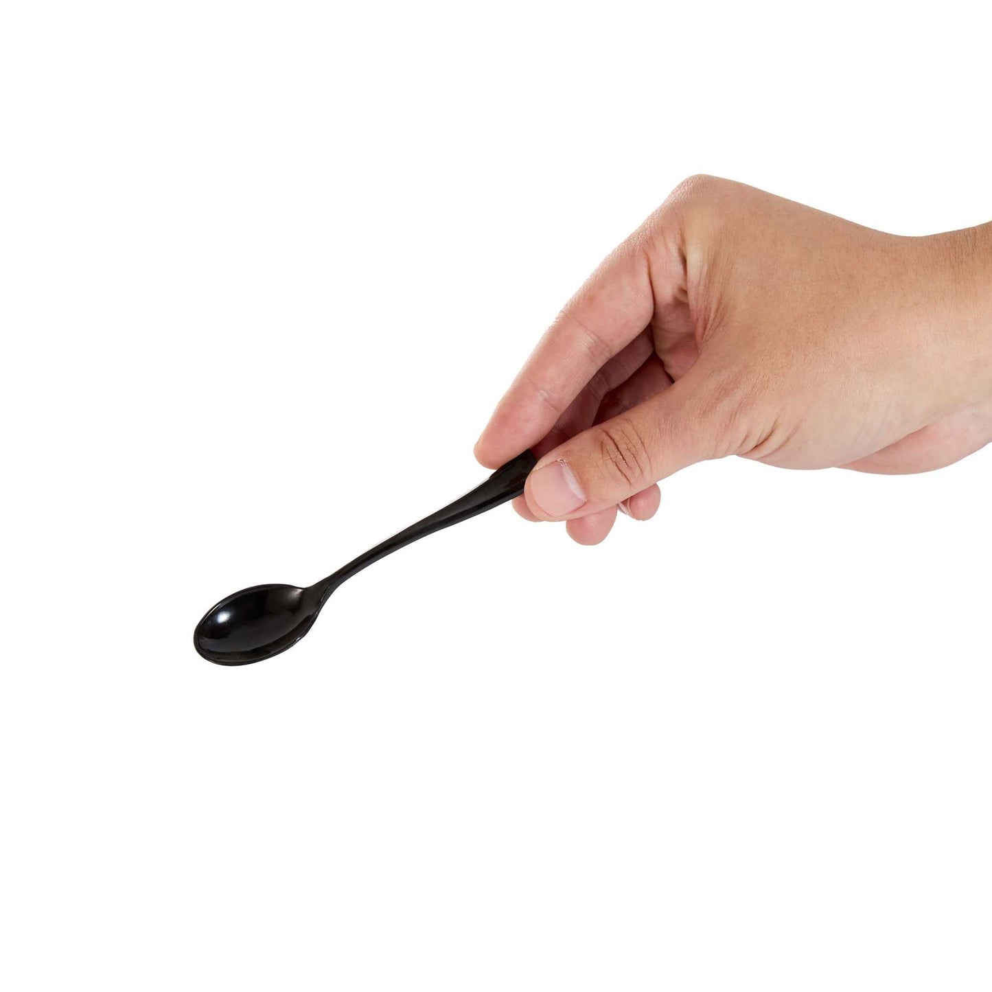Mini Serve Black Plastic Mini Spoon - 4" - 500 count box