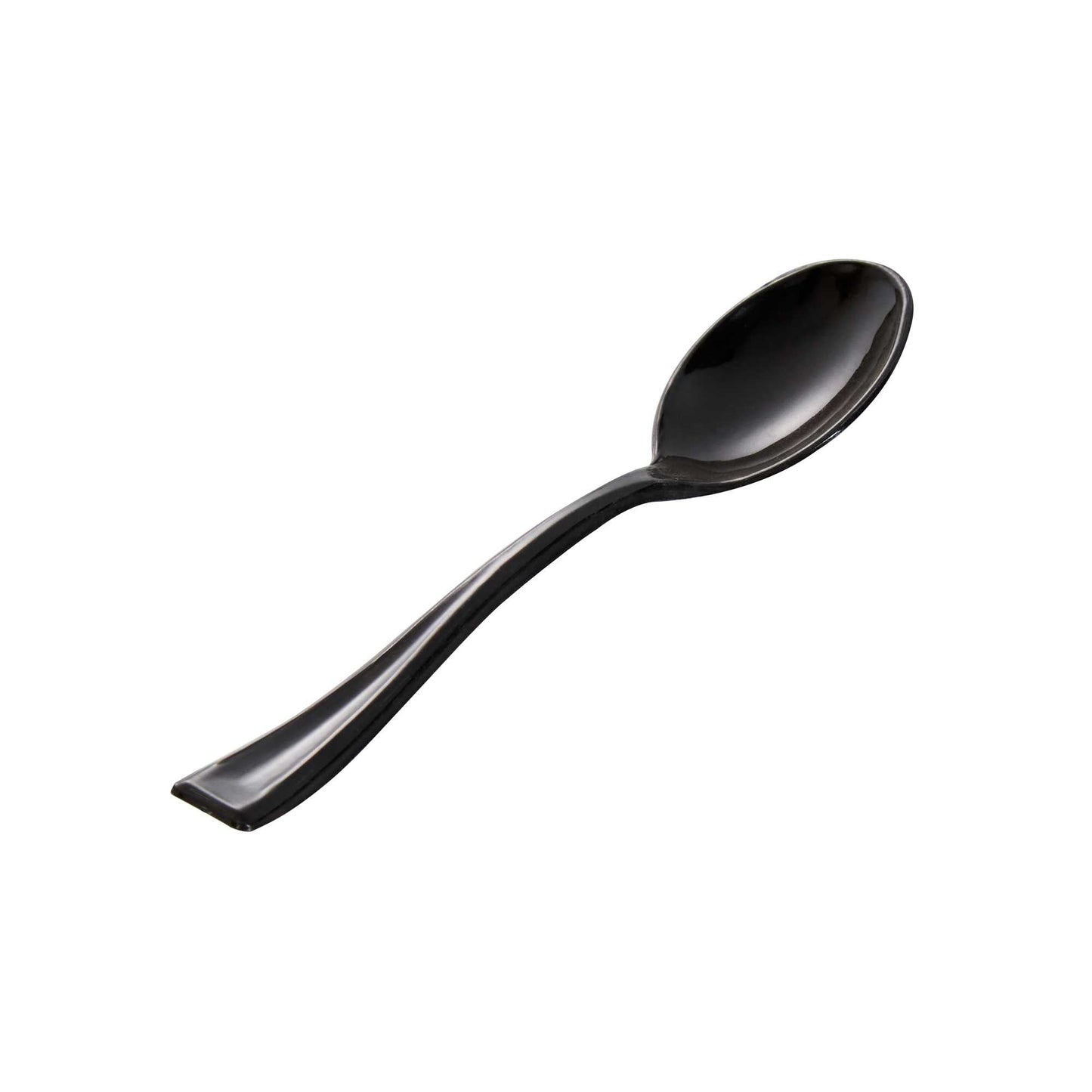 Mini Serve Black Plastic Mini Spoon - 4" - 500 count box
