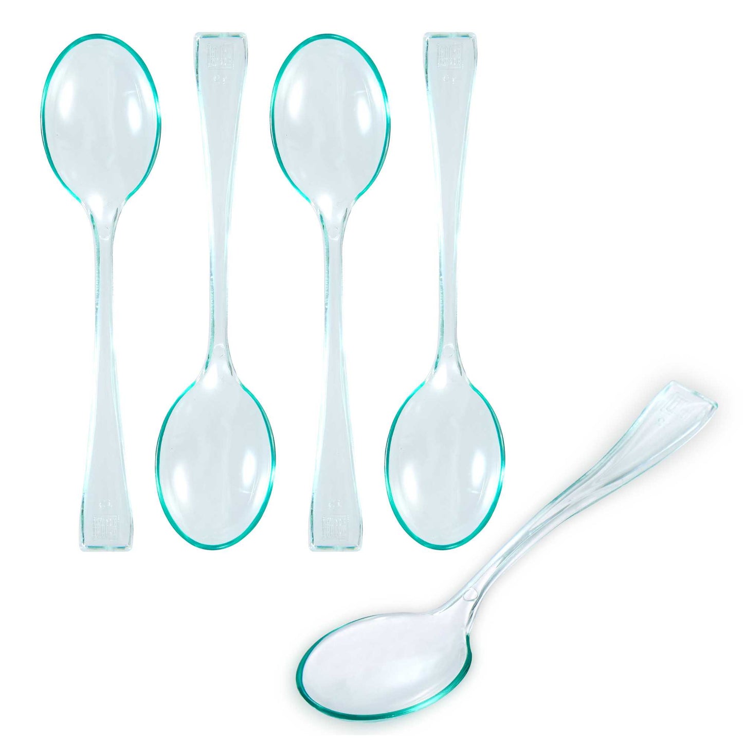 Mini Serve Seagreen Plastic Mini Spoon - 4" - 500 count box