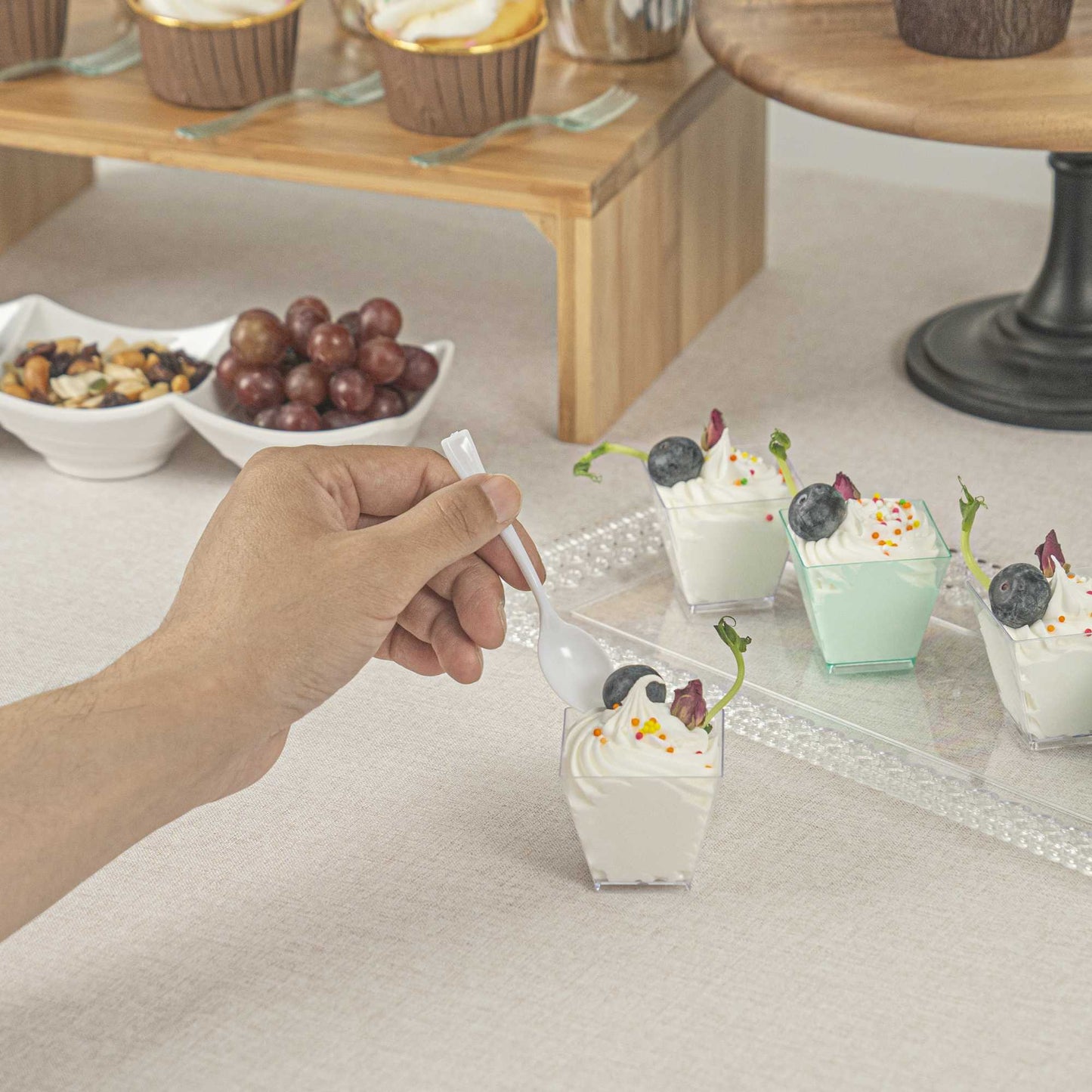 Mini Serve White Plastic Mini Spoon - 4" - 500 count box