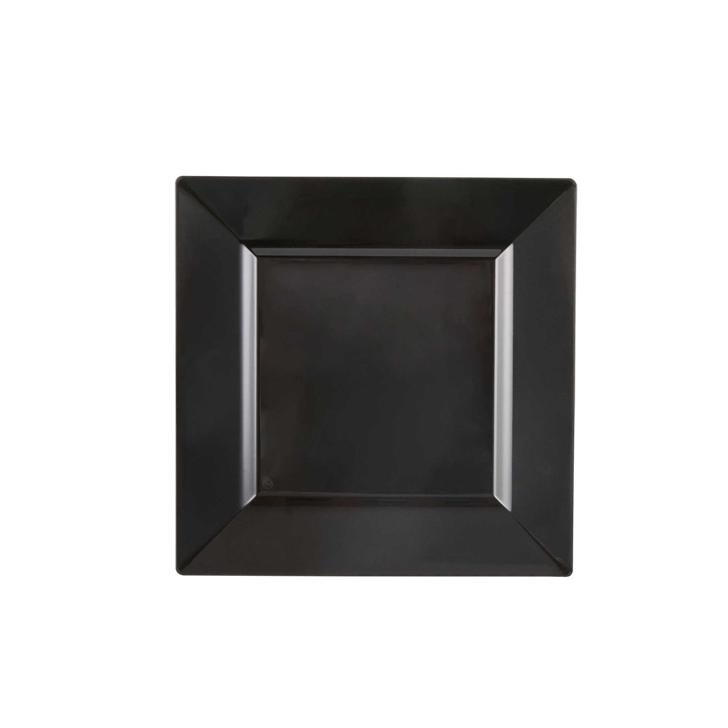 Maxi Serve Square Black Plastic Modern Plate - 9 1/2" x 9 1/2" x 1/2" - 100 count box