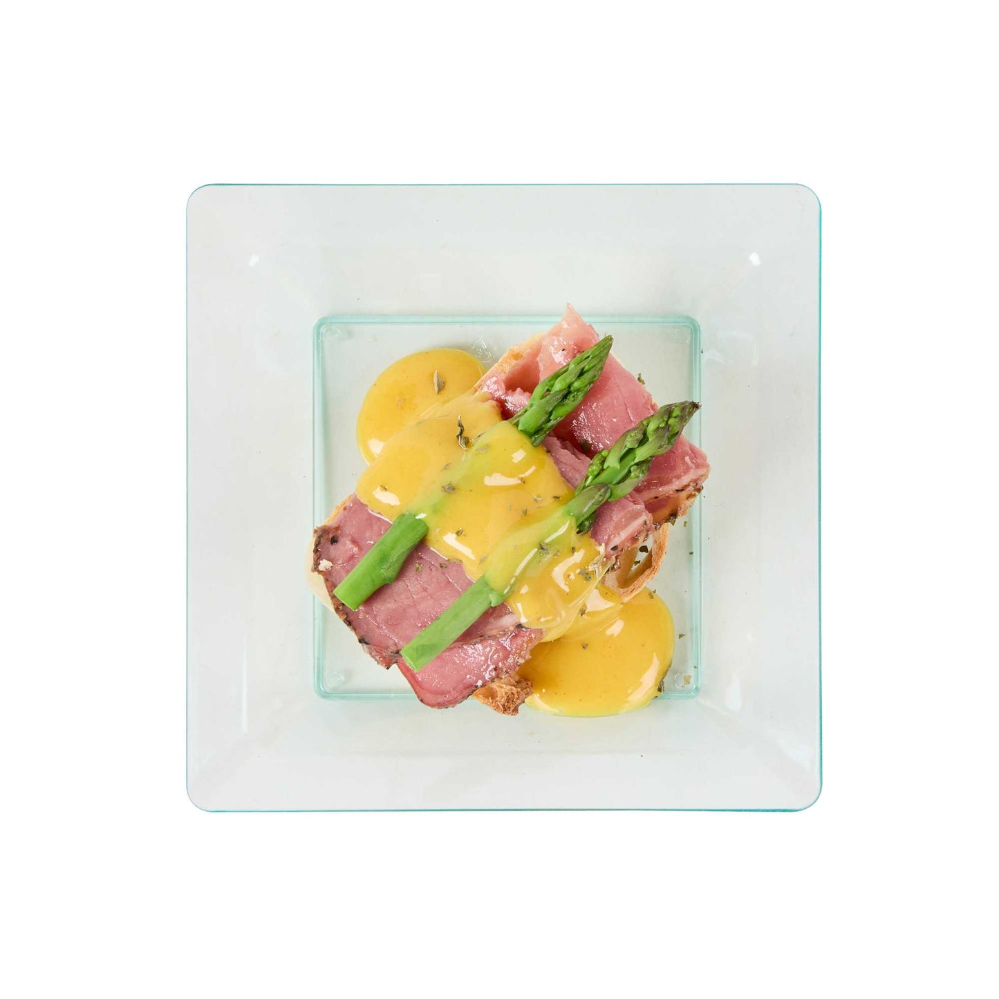 Mini Serve Square Seagreen Plastic Plate - 4 1/4" x 4 1/4" x 1/2" - 100 count box