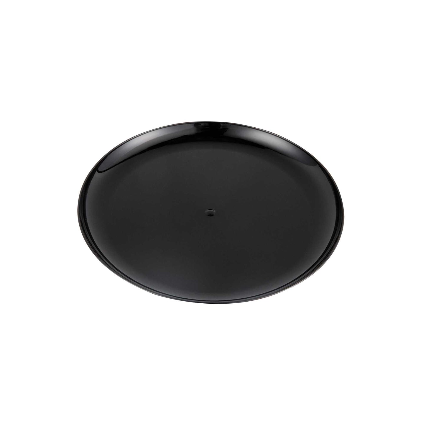 Maxi Serve Round Black Plastic Elegant Plate - 9" x 9" x 1/2" - 100 count box
