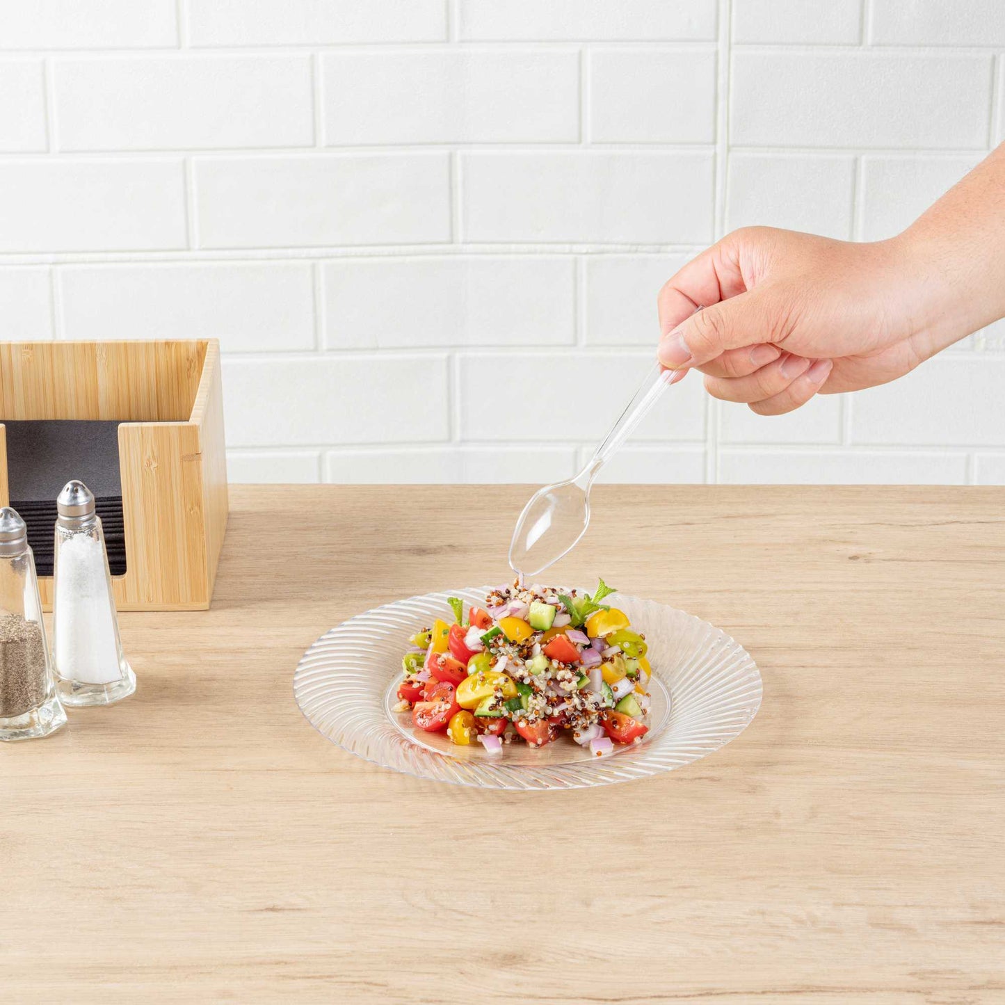 Chef 101 Clear Plastic Spoon - 6 1/2" x 1 1/4" x 1/2" - 250 count box