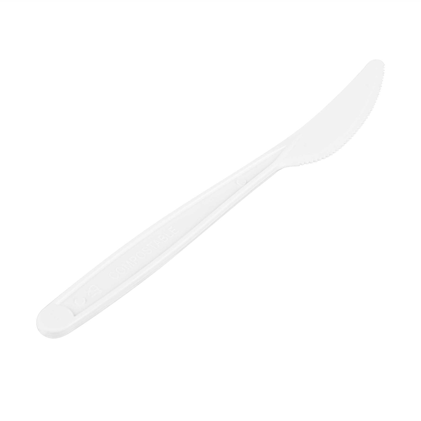 Basic Nature White PLA Plastic Knife - Compostable - 7" - 250 count box