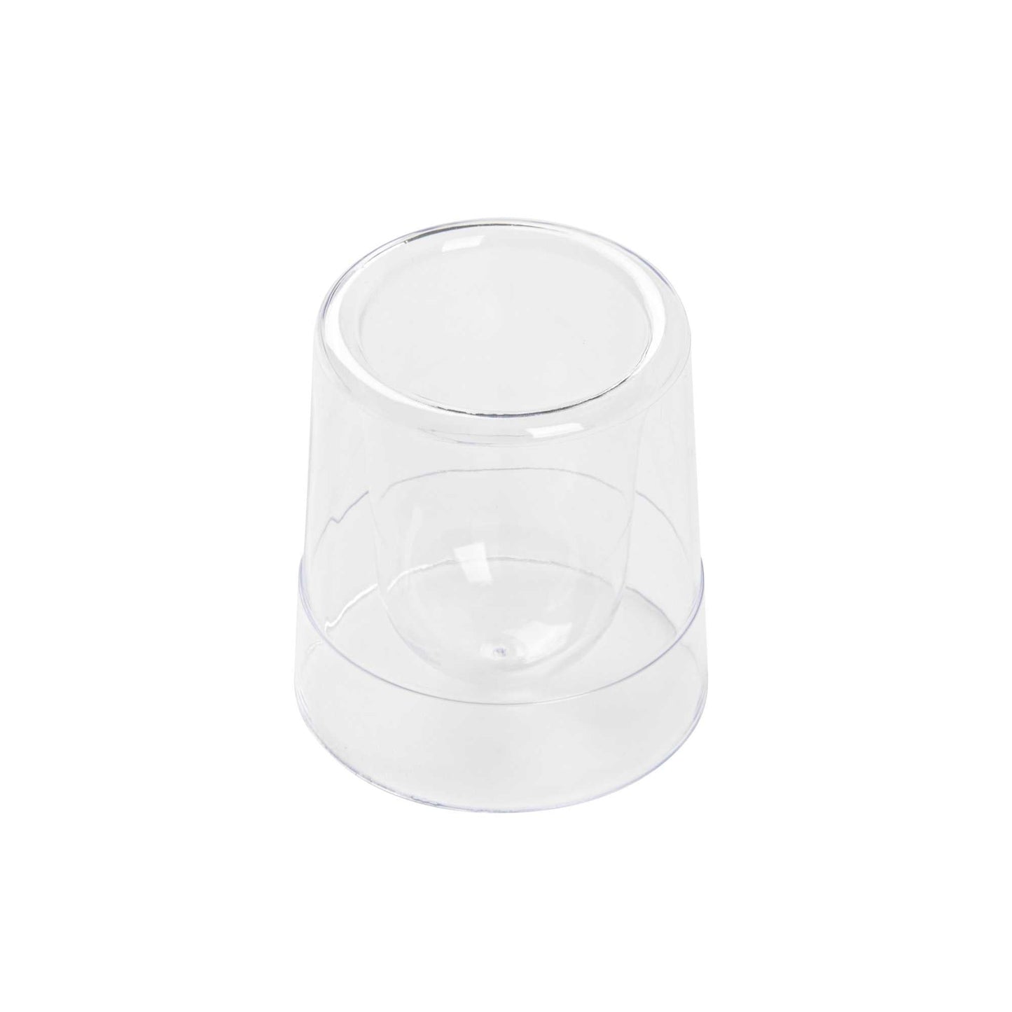 Mini Serve 2 oz Round Clear Plastic Double Walled Cup - 2" x 2" x 2 1/2" - 100 count box