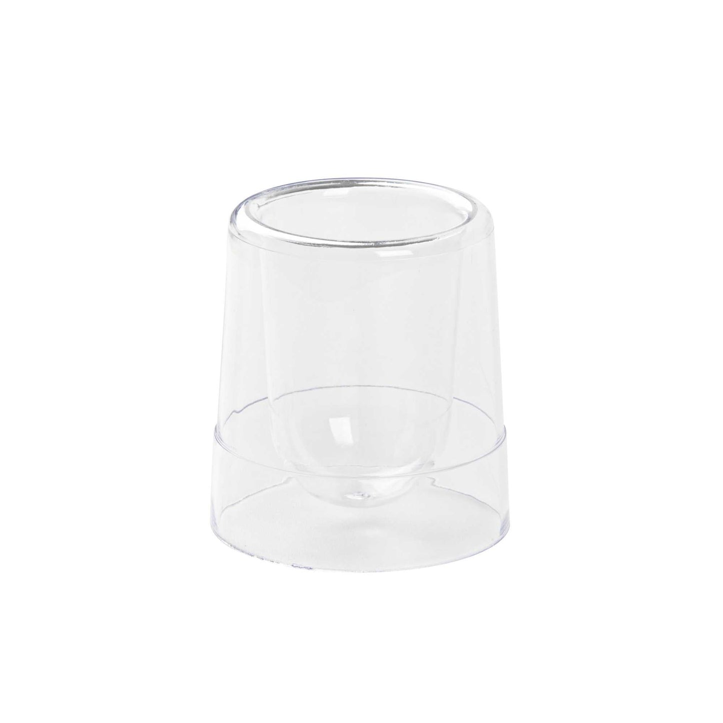 Mini Serve 2 oz Round Clear Plastic Double Walled Cup - 2" x 2" x 2 1/2" - 100 count box