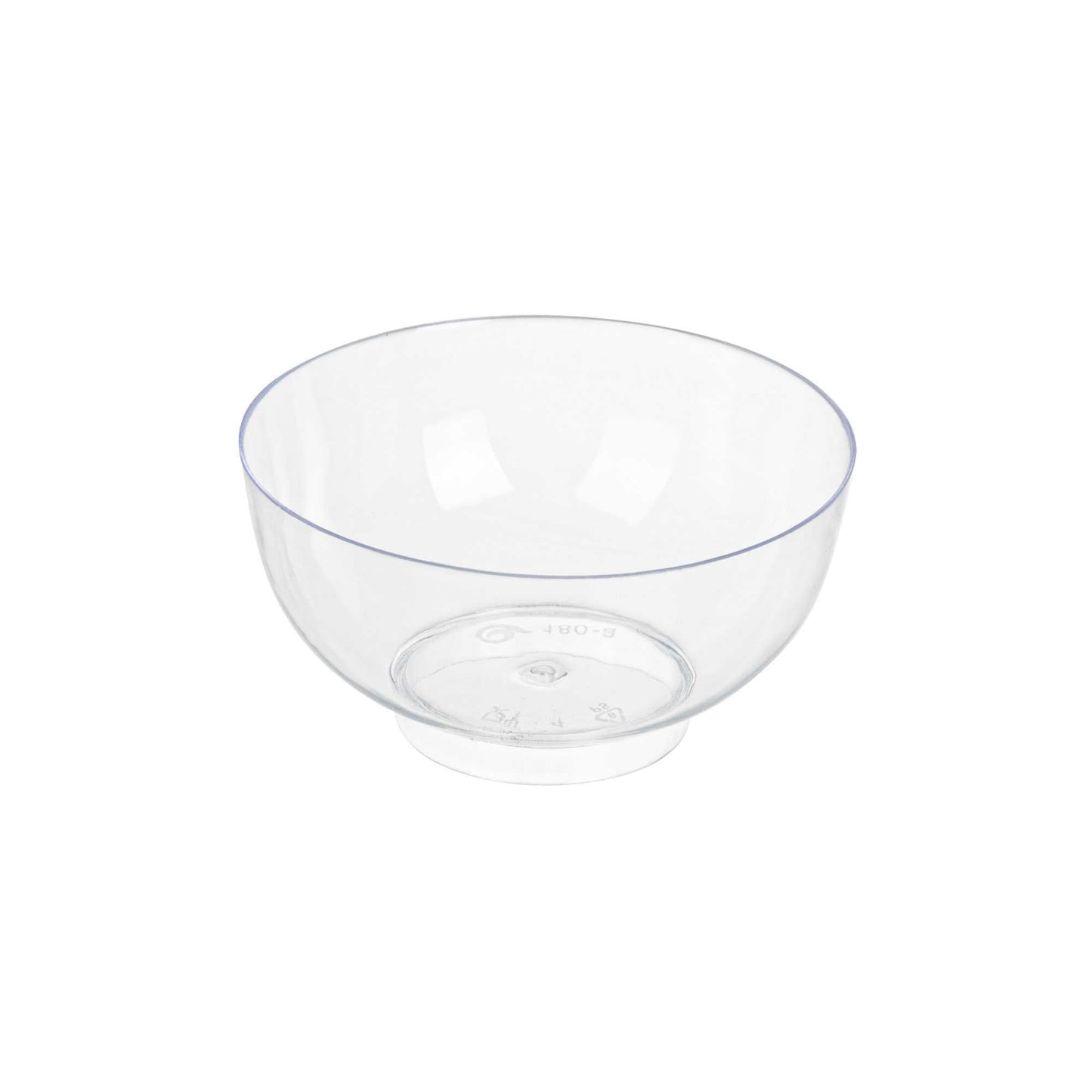 Mini Serve 2 oz Round Clear Plastic Coppa Bowl - 2 1/2" x 2 1/2" x 1" - 100 count box