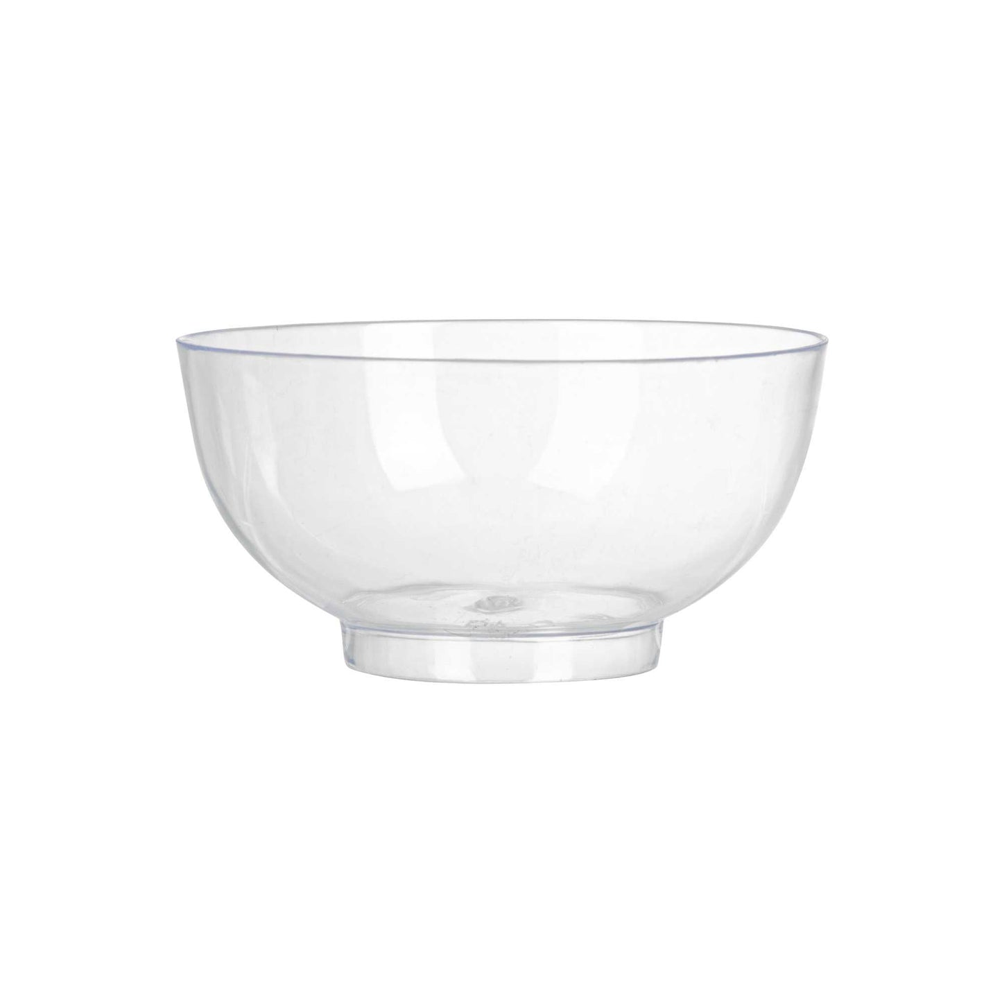Mini Serve 2 oz Round Clear Plastic Coppa Bowl - 2 1/2" x 2 1/2" x 1" - 100 count box