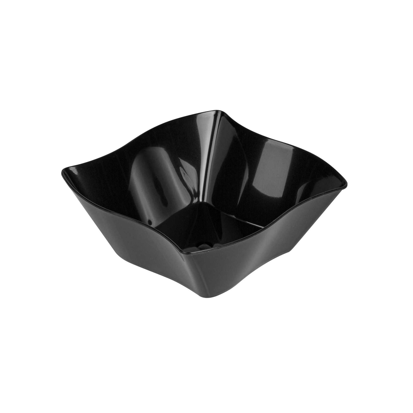 Mini Serve 6 oz Square Black Plastic Aqua Bowl - 3 1/4" x 3 1/4" x 1 1/2" - 100 count box