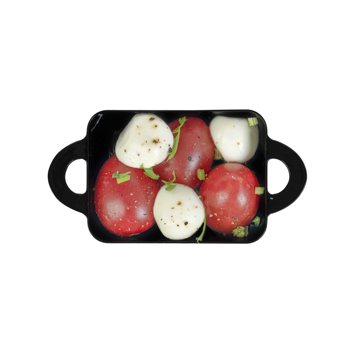 Mini Serve 3 oz Rectangle Black Plastic Cocotte - 3 3/4" x 2" x 1 1/2" - 100 count box