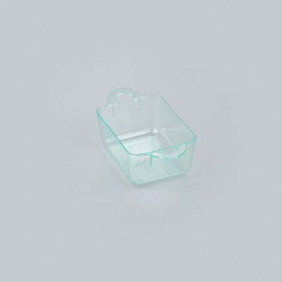 Mini Serve 3 oz Rectangle Seagreen Plastic Cocotte - 3 3/4" x 2" x 1 1/2" - 100 count box