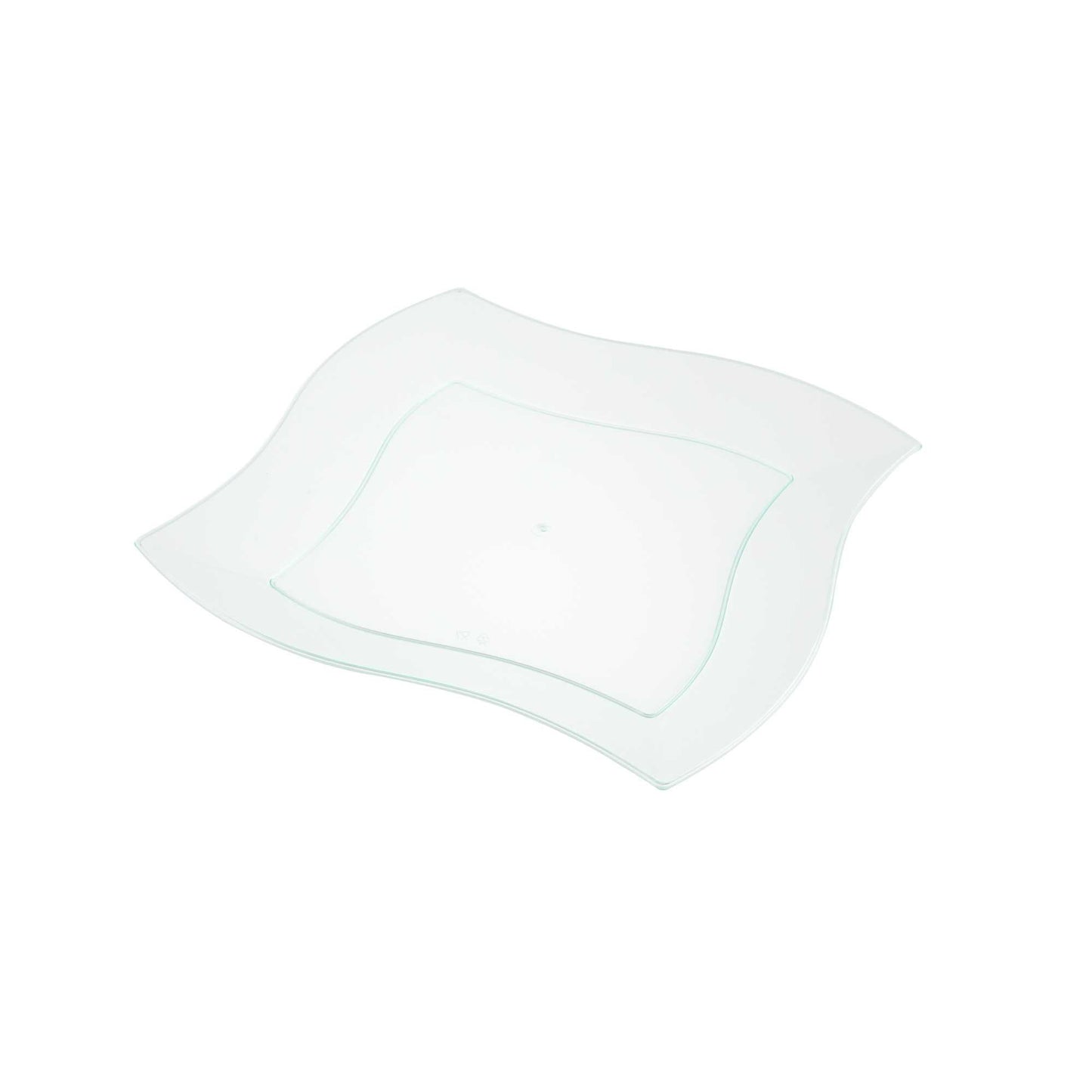 Square Seagreen Plastic Large Aqua Plate - 9" x 9" x 1/2" - 100 count box