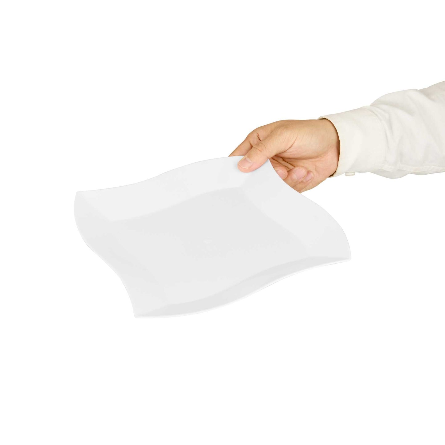 Maxi Serve Square White Plastic Large Aqua Plate - 9" x 9" x 1/2" - 100 count box