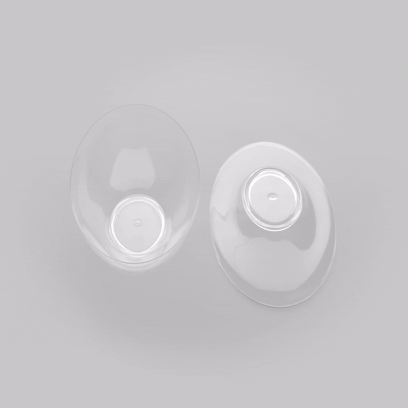 Mini Serve 6 oz Oval Clear Plastic Deli Cup - Stackable, with Lid - 5 1/2" x 3 1/4" x 2 1/2" - 100 count box