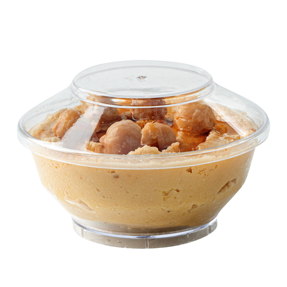Mini Serve 4 oz Round Clear Plastic Medium Deli Cup - with Lid - 3 1/4" x 3 1/4" x 2" - 100 count box