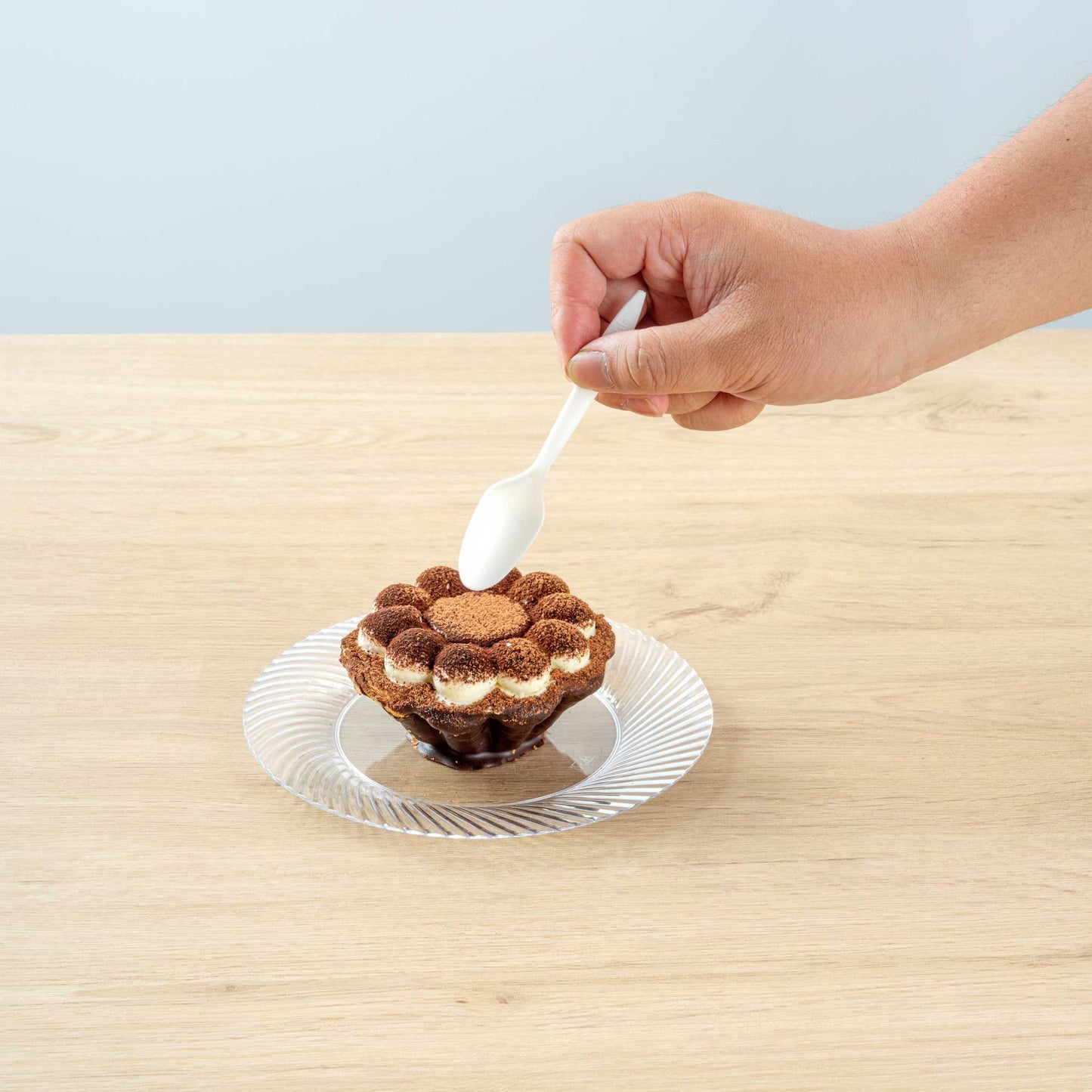Basic Nature White CPLA Plastic Dessert Spoon - Compostable - 5" - 500 count box