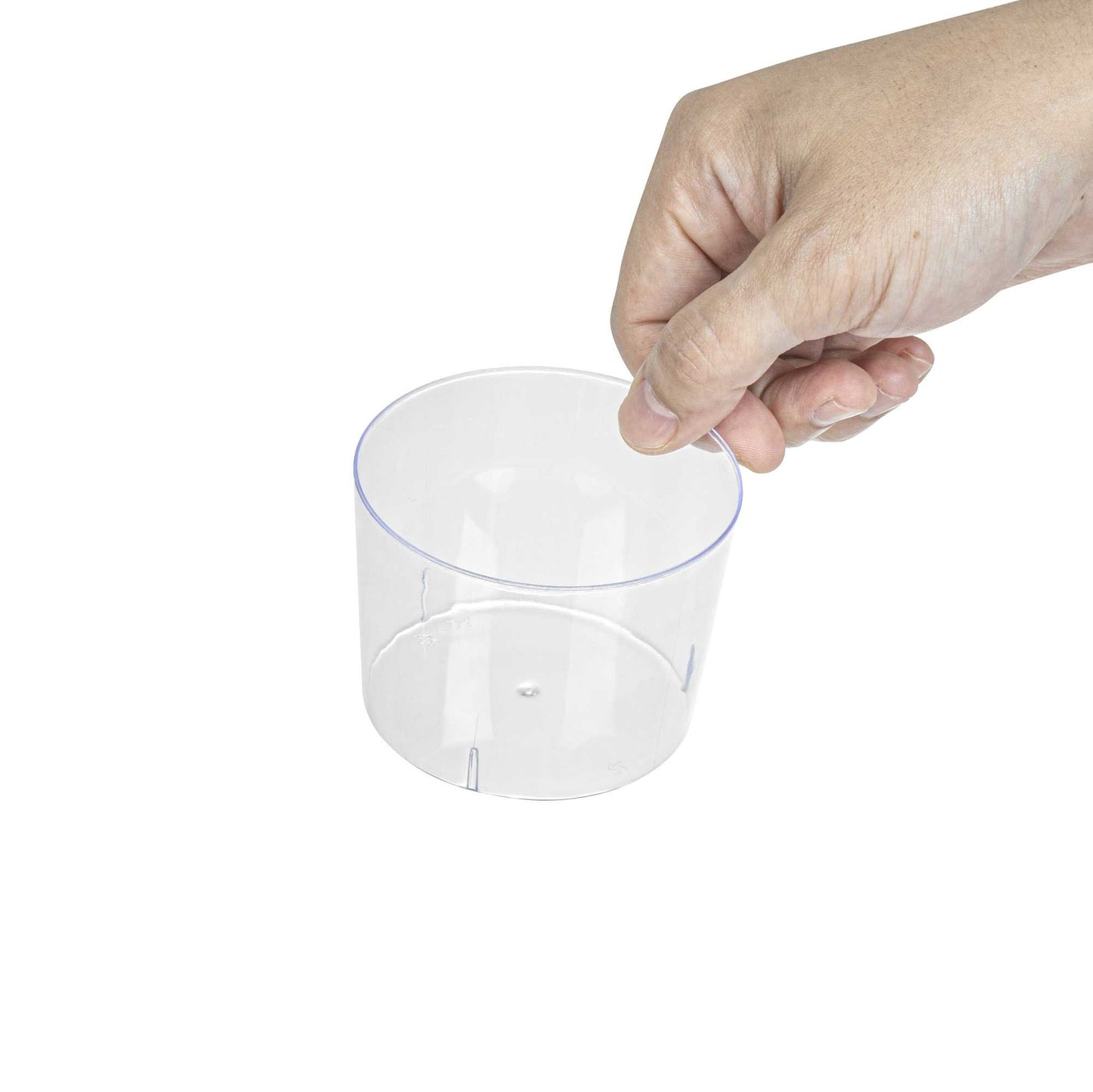 Mini Serve 6 oz Round Clear Plastic Cylindro Cup - 2 1/4" x 2 1/4" x 3" - 100 count box