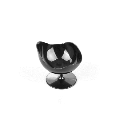Mini Serve 2 oz Round Black Plastic Ball Chair - 2 3/4" x 2 3/4" x 2 3/4" - 100 count box