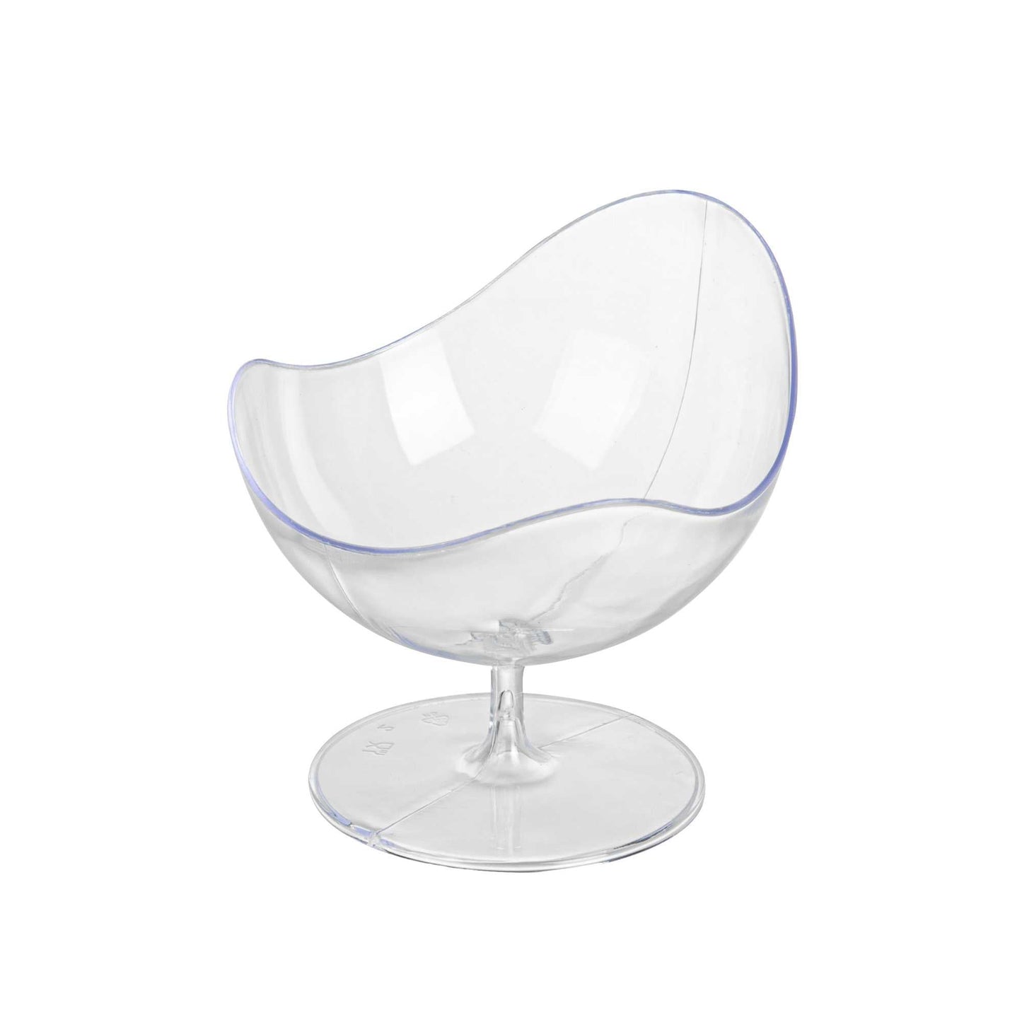 Mini Serve 2 oz Round Clear Plastic Ball Chair - 2 3/4" x 2 3/4" x 2 3/4" - 100 count box