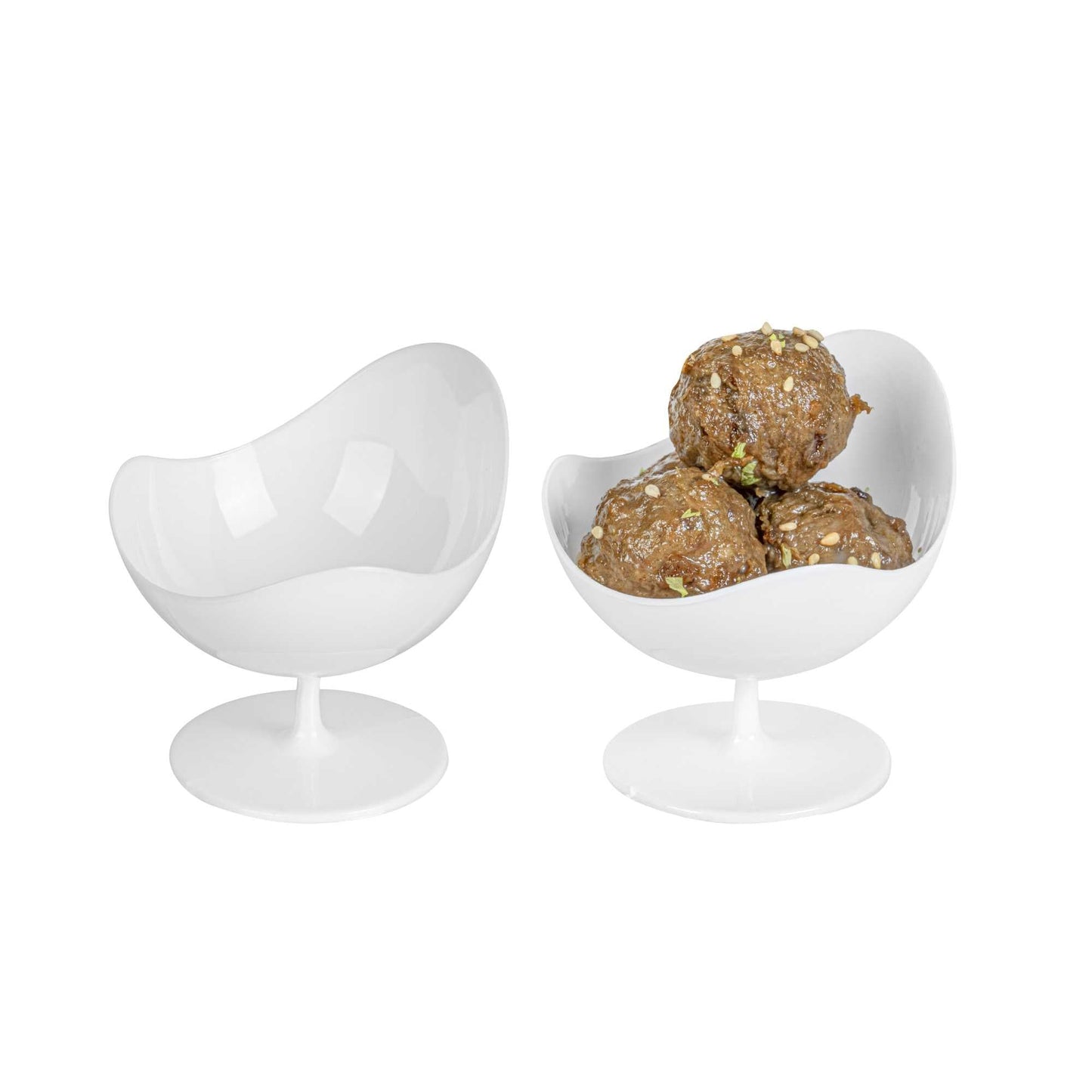 Mini Serve 2 oz Round White Plastic Ball Chair - 2 3/4" x 2 3/4" x 2 3/4" - 100 count box