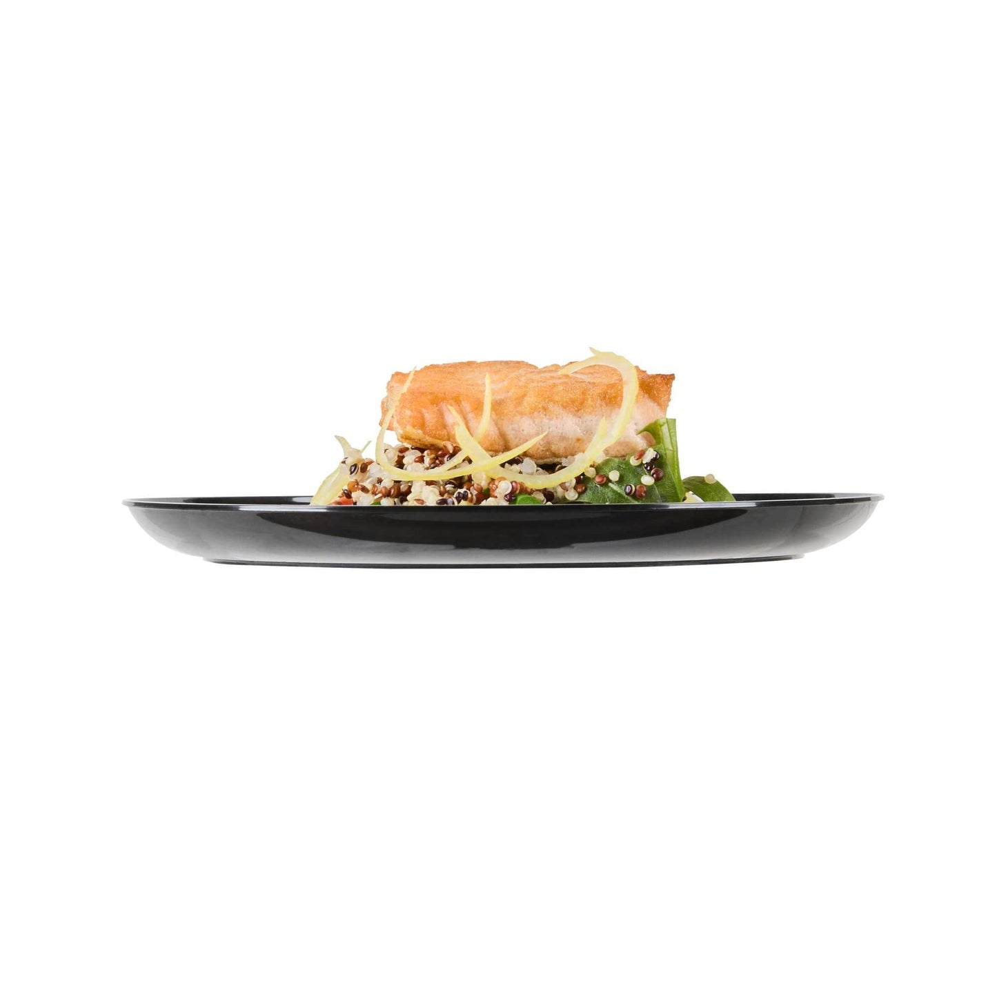 Maxi Serve Round Black Plastic Medium Elegant Plate - 7" x 7" - 100 count box