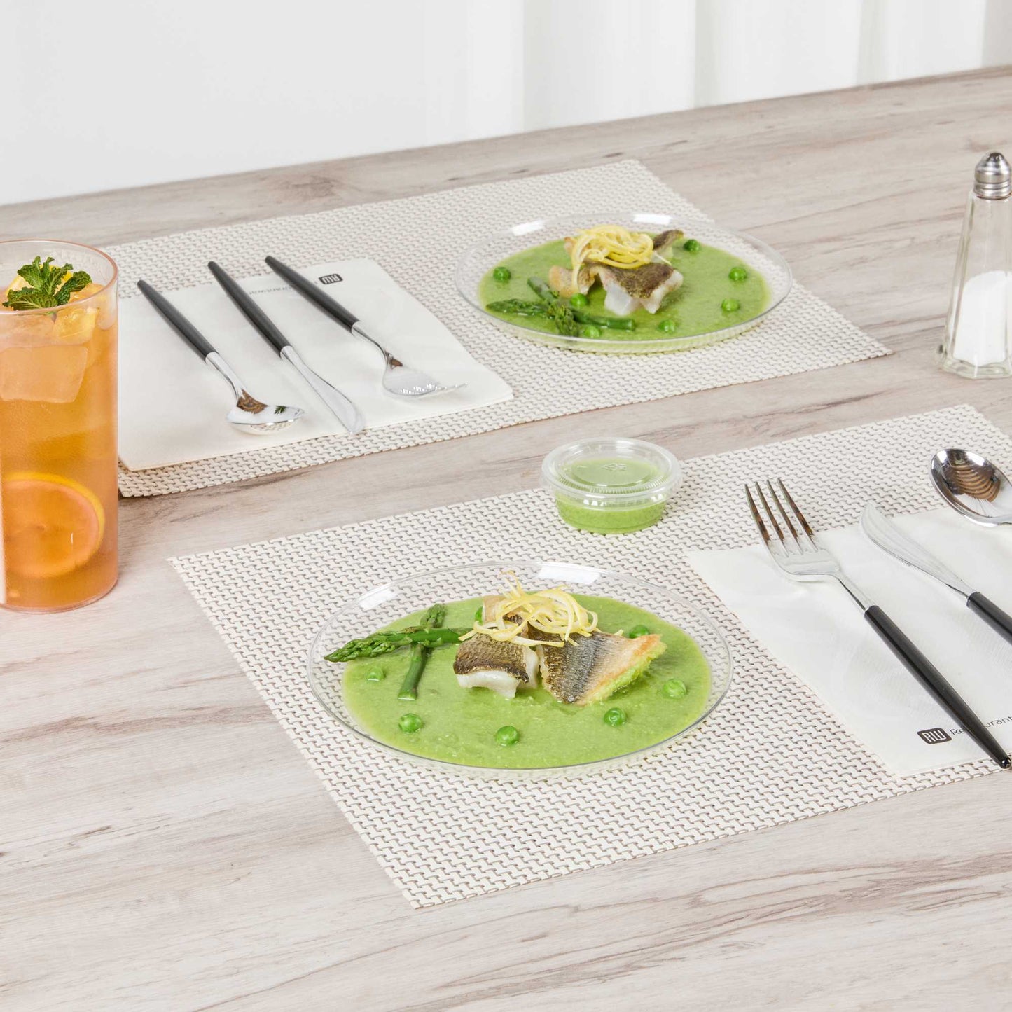 Maxi Serve Round Clear Plastic Medium Elegant Plate - 7" x 7" - 100 count box