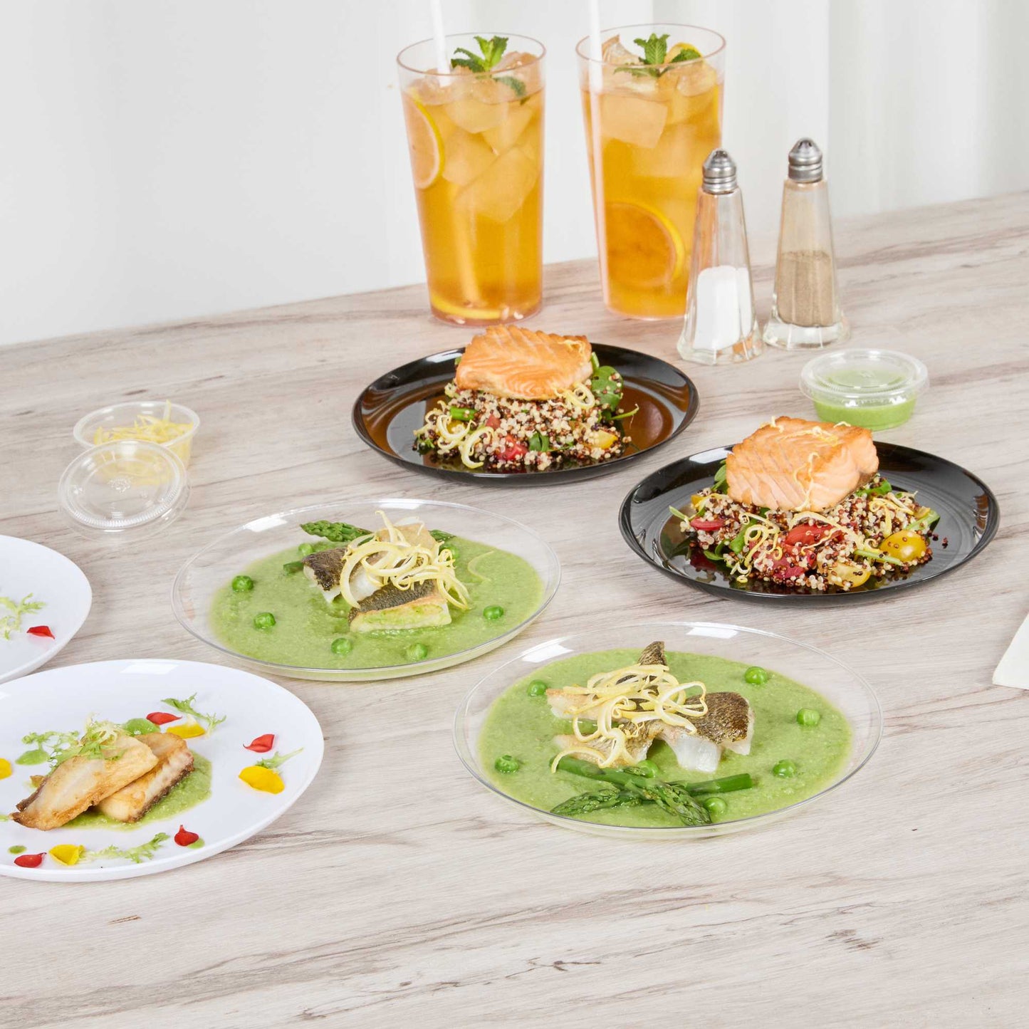 Maxi Serve Round Clear Plastic Medium Elegant Plate - 7" x 7" - 100 count box