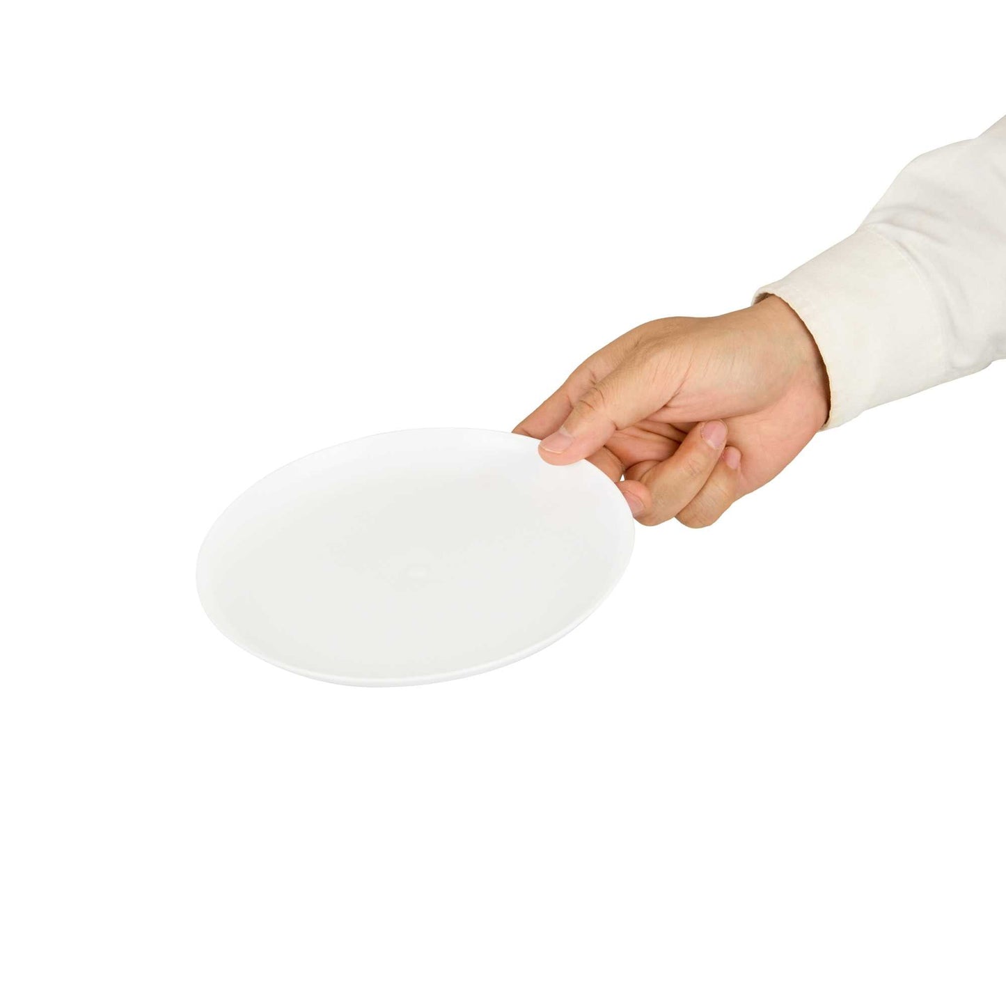 Maxi Serve Round White Plastic Medium Elegant Plate - 7" x 7" - 100 count box