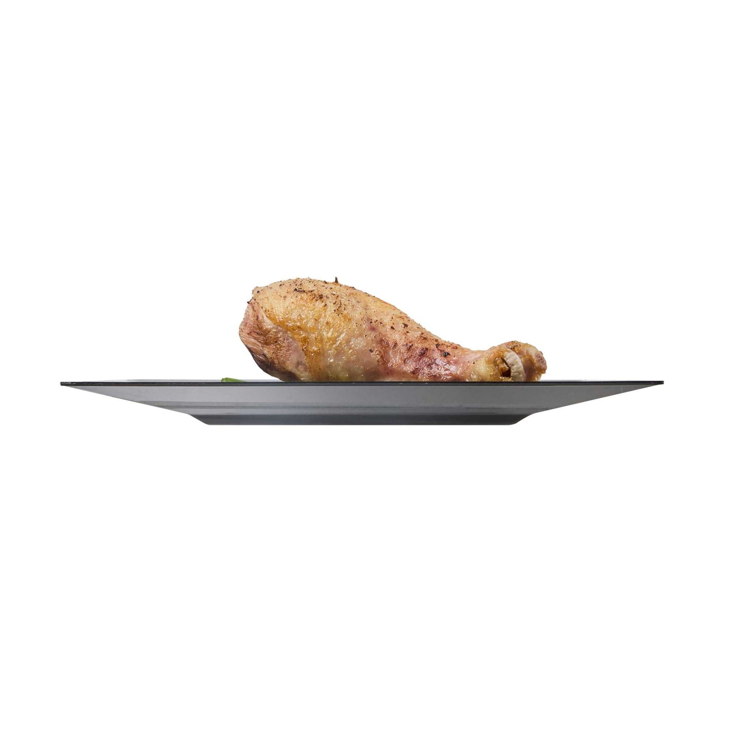 Maxi Serve Square Black Plastic Medium Plate - 8 1/4" x 8 1/4" x 1/2" - 100 count box