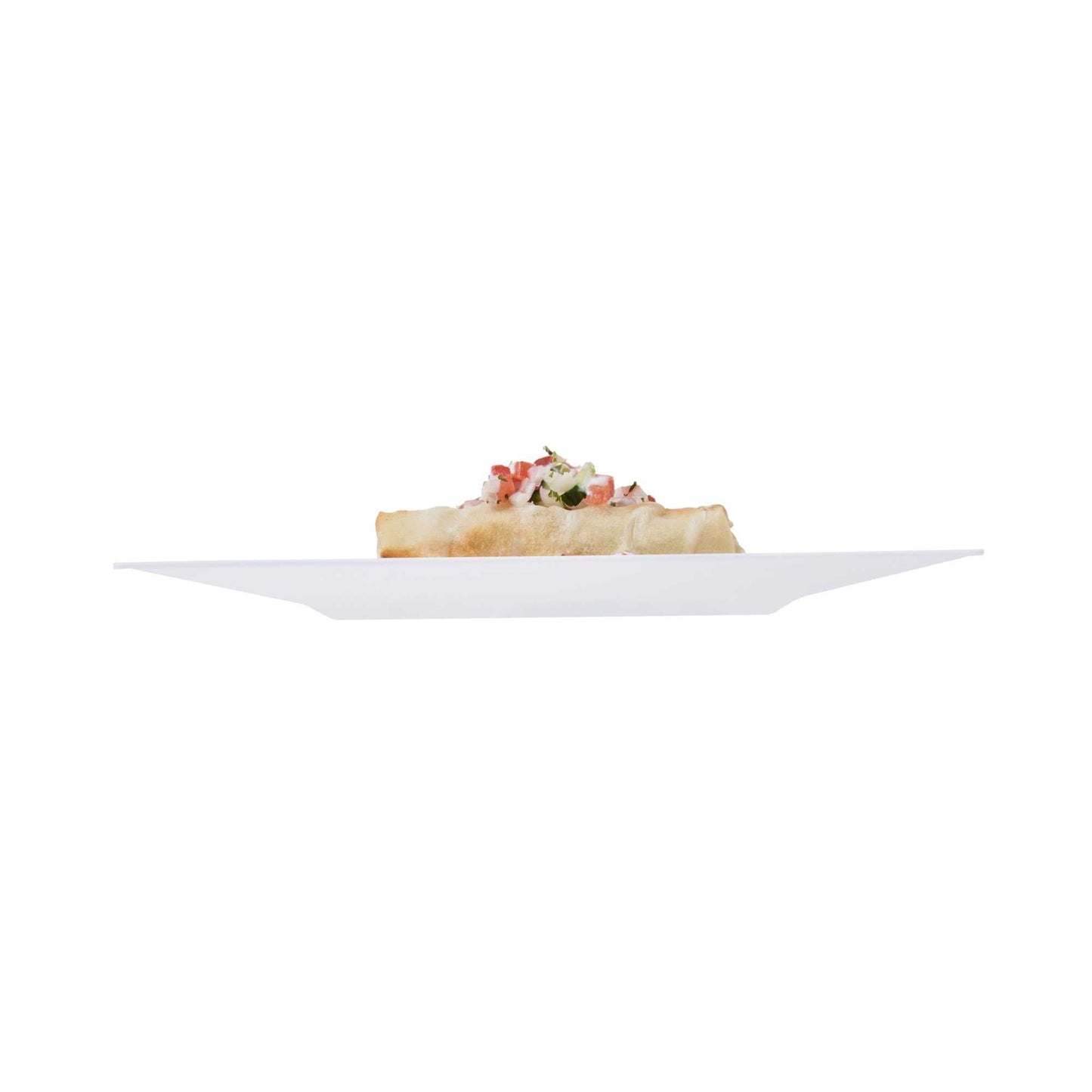 Maxi Serve Square White Plastic Medium Plate - 8 1/4" x 8 1/4" x 1/2" - 100 count box