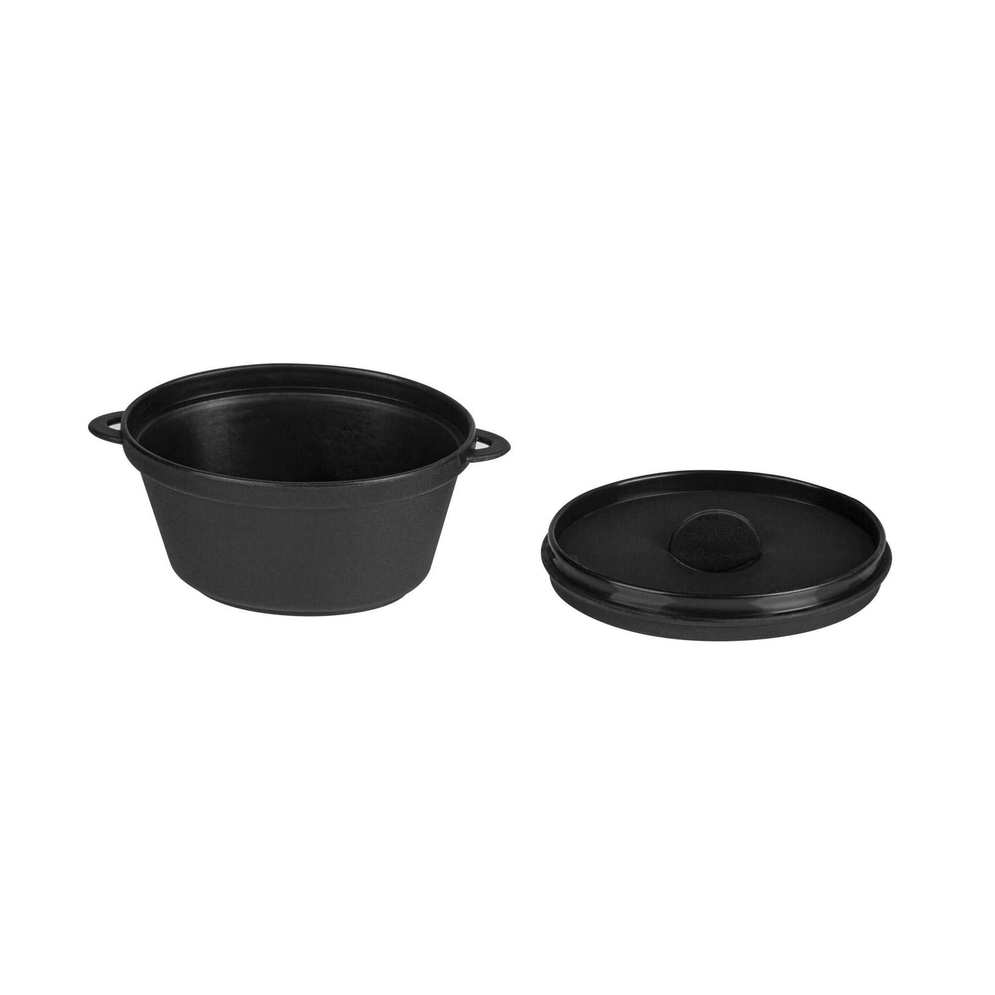 Mini Serve 12 oz Oval Black Plastic Large Kettle Dish - 6" x 4" x 2 3/4" - 100 count box